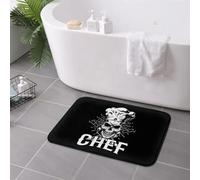 MSHEEFG Chef Cocinando Calavera Pirata Cuchillo Cruzado Felpudo Antideslizante Alfombrilla Absorbente Alfombra Entrada De La Cocina Alfombrillas para Los Pies del Hogar 40 * 60 CM