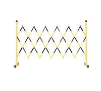 MSHGSKU 4M Folding Security Gate - Telescopic Metal Barrier for Traffic Control Energy Insulated Anti-Mass Protection with Wheels Ideal for Construction (Black 600cm/19.6FT)