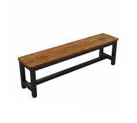 MSHGSKU Banco de Madera Estilo rústico para Sala de Estar y Comedor, recibidor, Almacenamiento de Zapatos, Taburete al pie de la Cama, marrón Oscuro y Negro, 100x30x45cm - Muebles versátiles para me