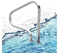 MSHGSKU Barandilla de Piscina Reforzada de 3 Curvas para Acceso a Piscinas enterradas, de Acero Inoxidable Resistente a la corrosión, fácil instalación, barandilla de Seguridad Segura para escalones