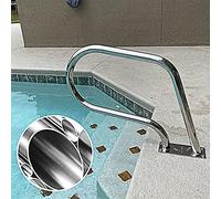 MSHGSKU Barandilla para Piscina, 81 x 57 cm, Acero Inoxidable. Barandilla para escaleras de Piscina con Base de Montaje rápido, Accesorios duraderos y Cubierta Antideslizante Azul para Mayor segurid