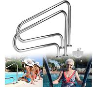 MSHGSKU Barandilla para Piscina, barandilla de Acero Inoxidable para Piscina, barandilla de Escalera 304 Resistente a la corrosión, Capacidad de Carga de 200 kg, diseño ergonómico, Kit de fácil inst