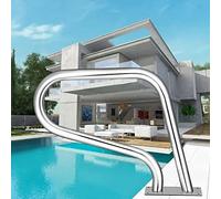 MSHGSKU Barandilla para Piscina, barandilla para Piscinas enterradas, barandilla de Acero Inoxidable para escaleras de Piscina, barandilla con Placa Base de Montaje rápido, Juego Completo de accesor