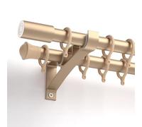 MSHGSKU Barras Dobles de Aluminio de 28 mm con Anillas y Soportes para Cortinas, Ideales para Cortinas superpuestas, Transparentes y Opacas, Dormitorio y la Sala de Estar (250 cm).