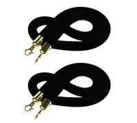 MSHGSKU Barrera de Cola, Poste de Terciopelo, Cuerda Negra, Barrera de Cuerda Suave para Control de multitudes VIP Ropes con Ganchos cromados, Paquete de 2, decoración de Puertas de habita