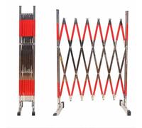 MSHGSKU Barricada móvil Extensible portátil con Ruedas - 1,2 x 10 m - Barrera de tráfico metálica - Puerta de Tijera Plegable para Mantenimiento y Seguridad en el Lugar de Trabajo - Fácil