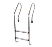 MSHGSKU Escalera Antideslizante para Piscina, de 3 peldaños, de Acero Inoxidable, para instalación en el Suelo, Apta para Piscinas Interiores y Exteriores, fácil de Montar y Subir.