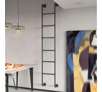 MSHGSKU Escalera Negra Resistente para literas, Ideal para Camas Individuales o accesos a Espacios reducidos. Escalera de Acceso a desván con Montaje en Pared. Incluye Todos los Accesorios