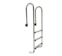 MSHGSKU Escalera para Piscina, de 2/3/4 peldaños con Doble pasamanos, de Acero Inoxidable, para Piscinas enterradas, Cubiertas y Exteriores.