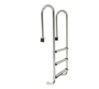 MSHGSKU Escalera para Piscina, de 2/3/4 peldaños con Doble pasamanos, de Acero Inoxidable, para Piscinas enterradas, Cubiertas y Exteriores.