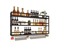 MSHGSKU Estante de Pared para vinoteca, Bar, Almacenamiento, nizer, de Metal Negro, de Hierro, para Copas de champán, para Barra de Cocina (150 x 23 cm)