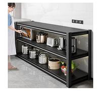 MSHGSKU Estantería metálica de 3 Niveles para Cocina - Microondas Independiente para Garaje, Cocina y Dormitorio - Unidad Negra Resistente, 100 x 35 x 80 cm, solución versátil de organizac