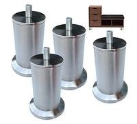 MSHGSKU Juego de 4 Patas Redondas de Acero Inoxidable para Muebles, Patas de Repuesto para sofá, Armario, Escritorio, 22,5 cm (8,9 Pulgadas) de Altura, Patas de Metal duraderas para Decora