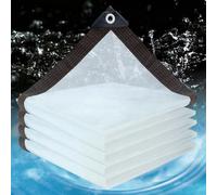 MSHGSKU Lona Impermeable de 260x340 cm con Ojales y Cuerda. Cubierta de PE Transparente para protección de Coche, jardín y hogar.
