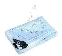 MSHGSKU Lona Impermeable Transparente de Alta Resistencia de 2,1 m x 2,7 m con Malla Reforzada para Muebles de jardín, constructores y Uso en Exteriores. Lona Transparente Duradera con Esquinas refo
