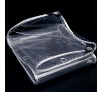 MSHGSKU Lona Impermeable Transparente de PVC con Ojales y Cuerda de 5 m. Lona de plástico Resistente a la Intemperie y a Las heladas para Exteriores, Camping, hogar, Invernadero, jardín y cobertizo.