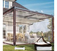 MSHGSKU Lona Impermeable y Duradera de 2,4 x 2,7 m, de Polietileno, con Ojales y Cuerda. Versátil Lona Transparente para Camping, Ideal para Coche, jardín, hogar y Exteriores.
