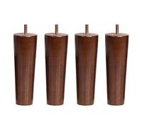 MSHGSKU Paquete de 4 Patas de Madera Maciza para Muebles, con husillo M10, Rosca de Nogal, cónicas, de Repuesto para sofá, Mesa, Silla, Escritorio, Armario, otomana, sillón.