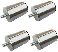 MSHGSKU Patas de Acero Inoxidable para Muebles, Modernas Patas Redondas de Metal para mesas, armarios, sofás y más, Acabado Cepillado, Perno M10, 4 Patas duraderas para Uso en el hogar y l