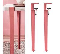 MSHGSKU Patas de Muebles Ajustables en Forma de F para Mesa de Trabajo, 71 cm, Patas de Mesa con Clip sin diseño de perforación, 2 Piezas de Patas de Silla Rosas para Barra de Desayuno, me