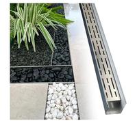 MSHGSKU Rejilla de Drenaje Francesa de Alta Resistencia - Canal de Drenaje de Agua Decorativo para terrazas de Piscinas, baños y cocinas - Se Adapta a adoquines, Piedras y Cantos rodados (5,91 cm de