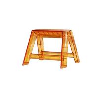 MSHGSKU Taburete Plegable de acrílico para Adultos, portátil, de 1 escalón, pequeño, para Uso Interior y Exterior, Color Naranja Transparente, Ideal para bibliotecas y cocinas.