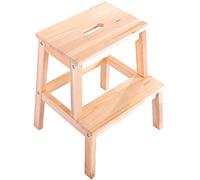 MSHGSKU Taburete Plegable de Madera Maciza con Escalera y diseño Antideslizante. Silla Multifuncional portátil para el hogar, Biblioteca, baño y como Soporte para Plantas. 2 peldaños para