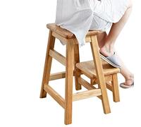 MSHGSKU Taburete Plegable de Madera para Cocina, Biblioteca y hogar - Escalera pequeña Antideslizante con características de Seguridad.