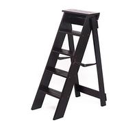 MSHGSKU Taburete Plegable Multifuncional, Silla Escalera de Madera Maciza de 5 Niveles, reposapiés portátil para Uso doméstico, Escalador de escaleras para Interiores, diseño Que Ahorra es