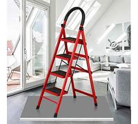 MSHGSKU Taburete y Escalera Multifuncional para Exteriores - Diseño Grueso en Espiga, Escalera telescópica para Uso Interior y Exterior, Taburete Multifuncional Tipo Escalera mecánica, Roj