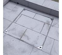 MSHGSKU Tapa de desagüe Cuadrada Personalizable de 500x500 mm para Suelos de baldosas - Tapa de alcantarilla de Acero Inoxidable 304, Ideal para Sistemas de alcantarillado y excavaciones. Placa Base