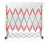 MSHGSKU Telescopic Traffic Barrier - Retractable & Extendable 4M Safety Gate Portable Red & Silver Fence for Events Schools Garages (200cm/6.5FT)