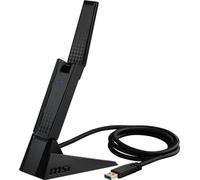 MSI Adaptador USB WiFi AXE5400 para juegos, WLAN hasta 5400 Mbps (6 GHz, 5 GHz, 2.4 GHz inalámbrico), USB 3.2 Gen 1, MU-MIMO, 2 antenas de triple banda de alta ganancia, Beamforming, WPA3 - Soporte