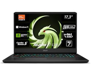 MSI Alpha 17 C7VG-031 Ordenador portátil Gaming 17,3" QHD 240Hz AMD Ryzen 9 7945HX 32GB DDR5-5200 1TB SSD Nvidia GeForce RTX 4070 Windows 11 Home Teclado QWERTZ Negro