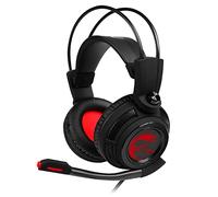 MSI DS502 Gaming Headset - Auriculares con Sonido Envolvente Virtual 7.1, Sistema de Vibración, Drivers Neodimio 40mm, Micrófono Omnidireccional, Regulador en Línea, Conector USB 2.0 - Alámbrico