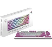 MSI Forge GK600 TKL W Violet US - Interruptores lineales mecánicos - Teclas PBT sublimadas con tinta, base antideslizante, LED RGB, USB 2.0, Bluetooth, 2.4 GHz - Tenkeyless