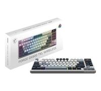MSI Forge GK600 TKL Wireless Sky FR - Teclado AZERTY mecánico con interruptores lineales - Teclas PBT Impresas por sublimación, Base Antideslizante, LED RGB, USB 2.0, Bluetooth, 2.4 GHz - Tenkeyless