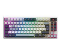 MSI Forge GK600 TKL Wireless Sky FR - Teclado AZERTY mecánico con interruptores lineales - Teclas PBT Impresas por sublimación, Base Antideslizante, LED RGB, USB 2.0, Bluetooth, 2.4 GHz - Tenkeyless