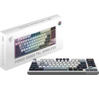MSI Forge GK600 TKL Wireless Sky - INTERRUPTORES MECÁNICOS LINEALES - Teclada PBT sublimadas, Base Antideslizante, LED RGB, USB 2.0, Bluetooth, 2,4 GHz - Tenkeyless