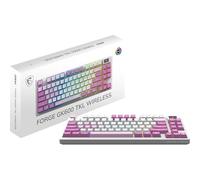 MSI Forge GK600 TKL Wireless Violet - Teclado mecánico Lineal Hot-Swappable, Keycap PBT Dye-Sublimated, RGB LED, Base Antideslizante, USB Type-C, Bluetooth, 2,4 GHz, Tenkeyless