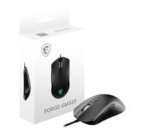 MSI Forge GM320 - Ratón Gaming Óptico, 12800 dpi, Simétrico, 7 Botones Programables, Switches Duraderos 20M, Latencia 1ms, LED RGB, 126g, Cable USB