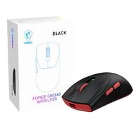 MSI Forge GM340 Wireless Black - Ratón óptico inalámbrico para Juegos | 12000 DPI, 1000 Hz/1 ms, simétrico, switches 50 M+ clics, 6 botones, batería 82 horas, RGB, 57 g, 2,4 GHz/Bluetooth/USB 2.0