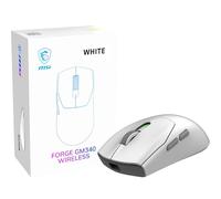MSI Forge GM340 Wireless White - Ratón inalámbrico para Juegos, 12000 dpi, tasa de Consulta de 1000 Hz, diseño simétrico, 50 Millones de clics, 6 Botones, autonomía 82 Horas, latencia de 1 ms, 57 g