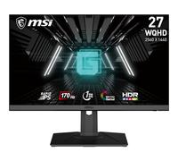 msi G272QPF, monitor para juegos de 27 pulgadas, 2560 x 1440 (QHD), IPS rápido, 1 ms, 170 Hz, compatible con G-Sync, listo para HDR, HDMI, Displayport, inclinación, giro, altura ajustable, pivote