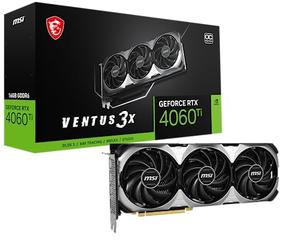 MSI Gaming GeForce RTX 4060 Ti 16GB GDRR6 Boost Clock: 2625 MHz 128-Bit HDMI/DP Nvlink TORX Fan 4.0 Ada Lovelace Architecture Tarjeta gráfica (RTX 4060 Ti Ventus 3X 16G OC)