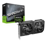 MSI GeForce RTX 5060 Ti 16G Shadow 2X OC Plus - Tarjeta gráfica RTX 5060 Ti, 16GB GDDR7, 28 Gbps/128-bit, PCIe 5.0, Diseño de Doble Ventilador Stormforce Fan, HDMI 2.1b