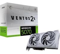 MSI GeForce RTX 5070 12G Ventus 2X OC White Tarjeta gráfica - RTX 5070, 12GB GDDR7 (28Gbps/192-bit), PCIe 5.0 - Diseño térmico de Doble Ventilador (2 x TORX Fan 5.0) - HDMI 2.1b, DisplayPort 2.1b
