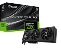 MSI NVIDIA GeForce RTX 5080 16G Inspire 3X OC Black GDDR7 256 bits - Tarjeta gráfica para Gaming, Velocidad Boost hasta 2655 MHz, PCIe Gen 5, DLSS 4, 3X DisplayPort 2.1, 1x HDMI 2.1, SFF Ready