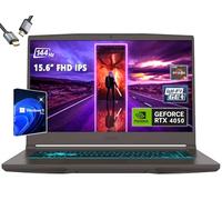 msi Laptop delgada para juegos de 15 15.6 pulgadas y 144 Hz, AMD R5-7535HS, RTX 4050, Windows 11 Pro, con HDMI (32 GB de RAM | SSD PCIe de 1 TB + pro)