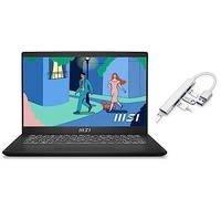 MSI Laptop moderna FHD de 14 pulgadas | Procesador Intel Core i5-1155G7 | 16 GB de RAM | SSD de 1024 GB | Gráficos Intel Iris Xe | Teclado retroiluminado | Windows 11 Home | Negro | Paquete con hub